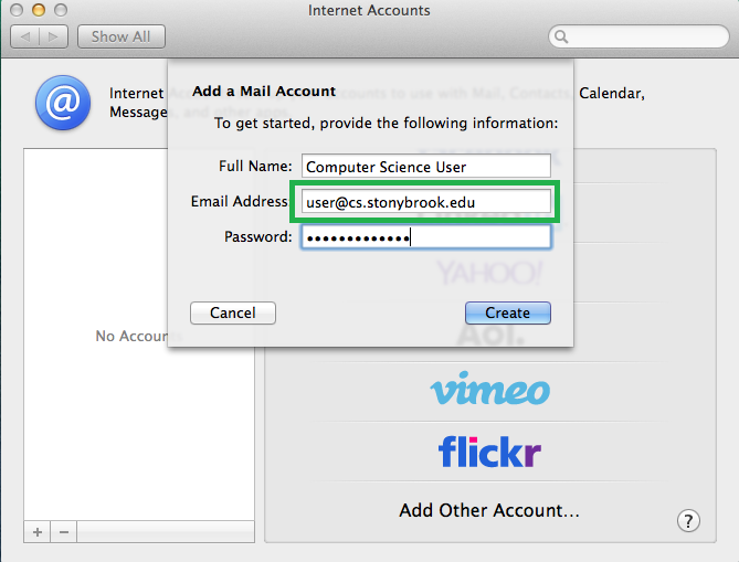 update password on internet accounts for mac