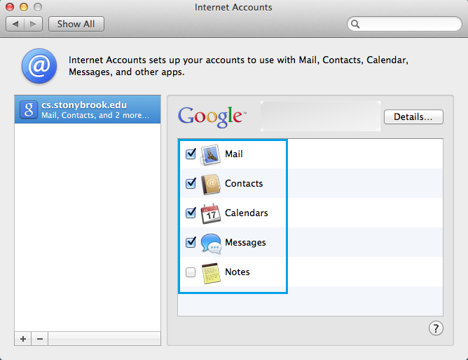 contacts sync for google gmail mac